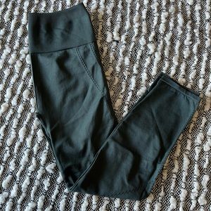 green seamless workout pants